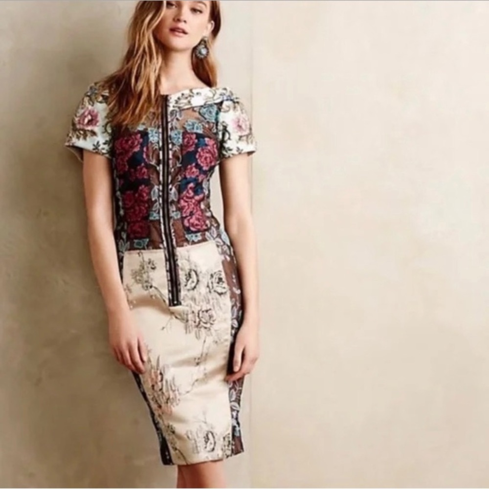 NWT Anthropologie Byron Lars- “Beguile” Brocade Dress Size 0